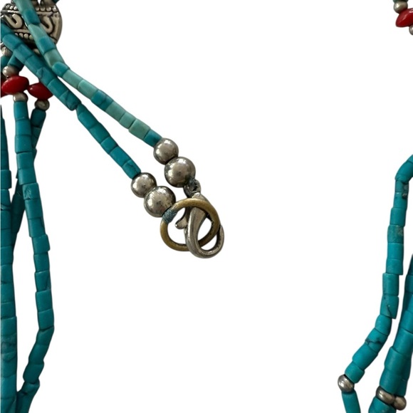 Key West Turquoise Silver 2 Strand 20” Necklace - Picture 3 of 6
